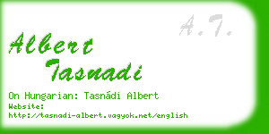 albert tasnadi business card
